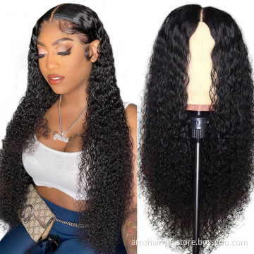 Double Drawn Human Hair Lace Closure Wig Virgin Remy Raw Cambodian Hair Kinky Curly 5X5 Closure Pre Plucked Lace Wig for women